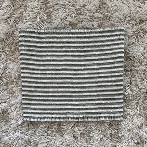 Christian Lacroix Olive Striped Smocked Tube Top